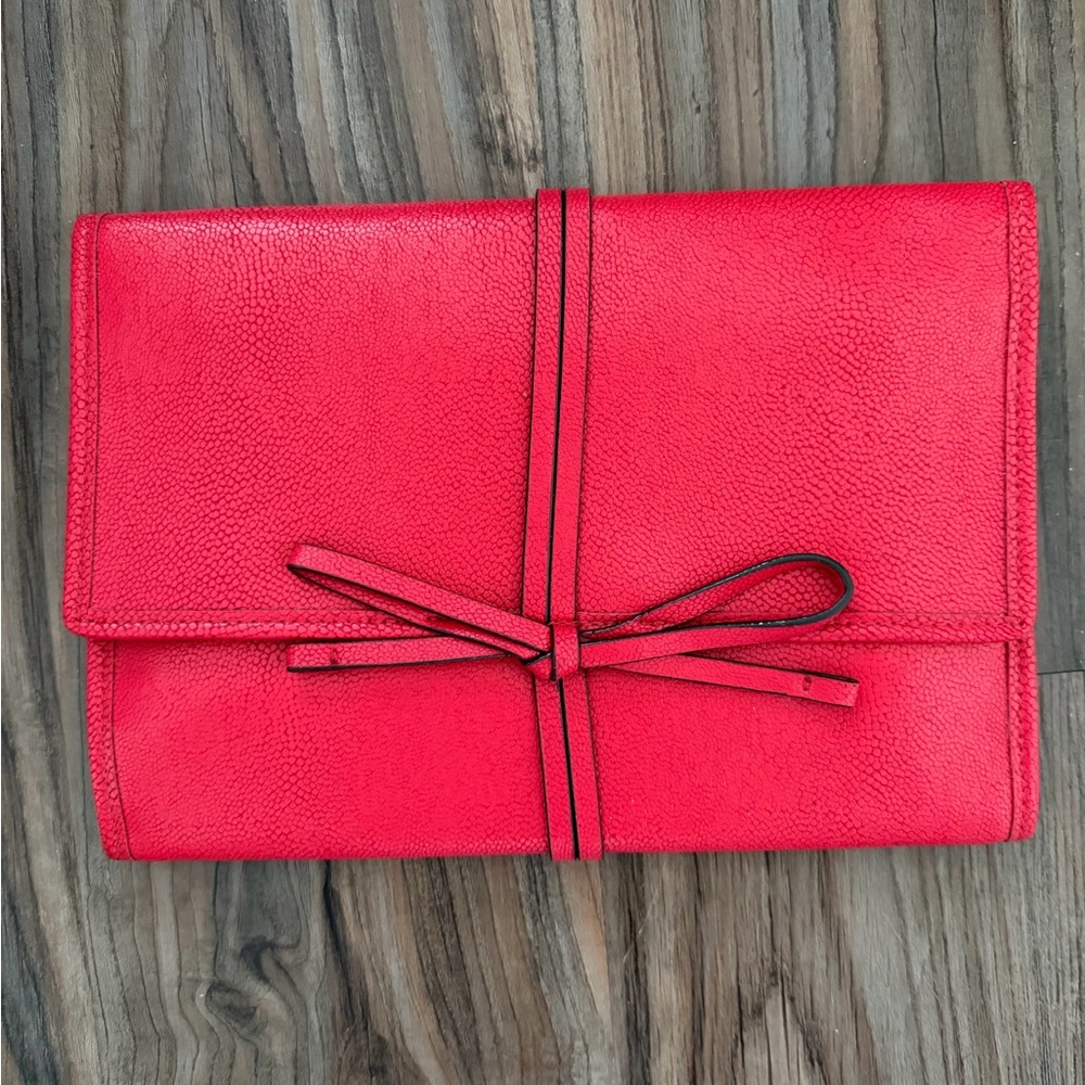 Stella & Dot Red Clutch with Zip Detail